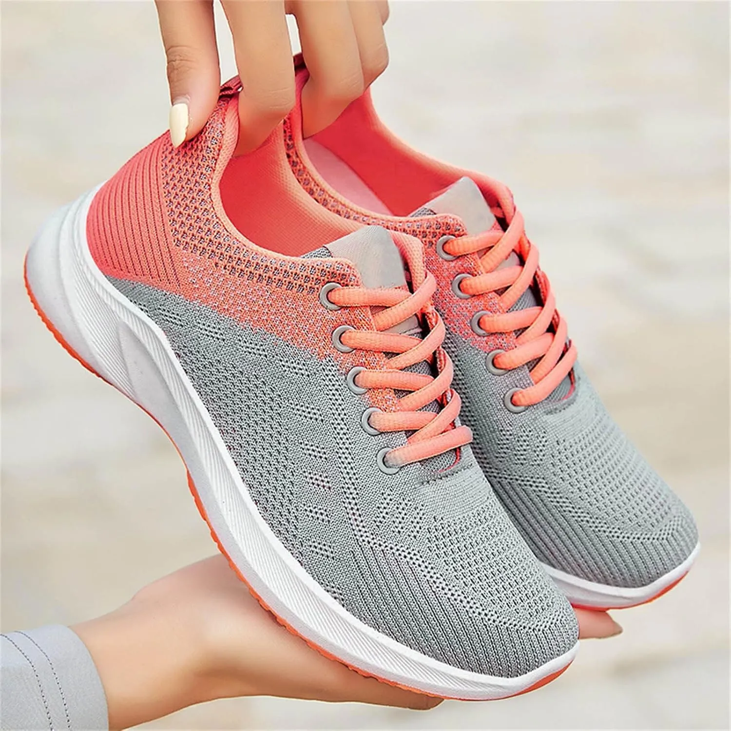 Women Running Sneakers Comfort Bowling Tennis Sneaker Lightweight Walking Athletic Shoes Comfortable Orthopedic Shoe Gym Sports Slip On Casual Breathable Fashion Sneakers