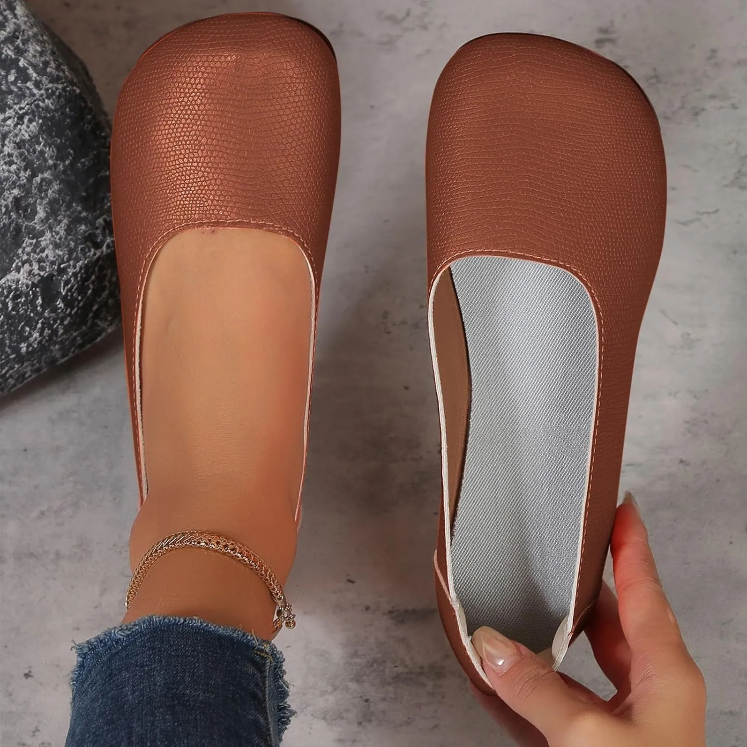 Women's Ballet Flats Sandals Round Toe Flat Shoes Closed Toe Boat Shoes, Dressy Comfortable Dress Shoe Slip On Ballerina Ballet Flats Cute Slip On Comfort Walking Sandals