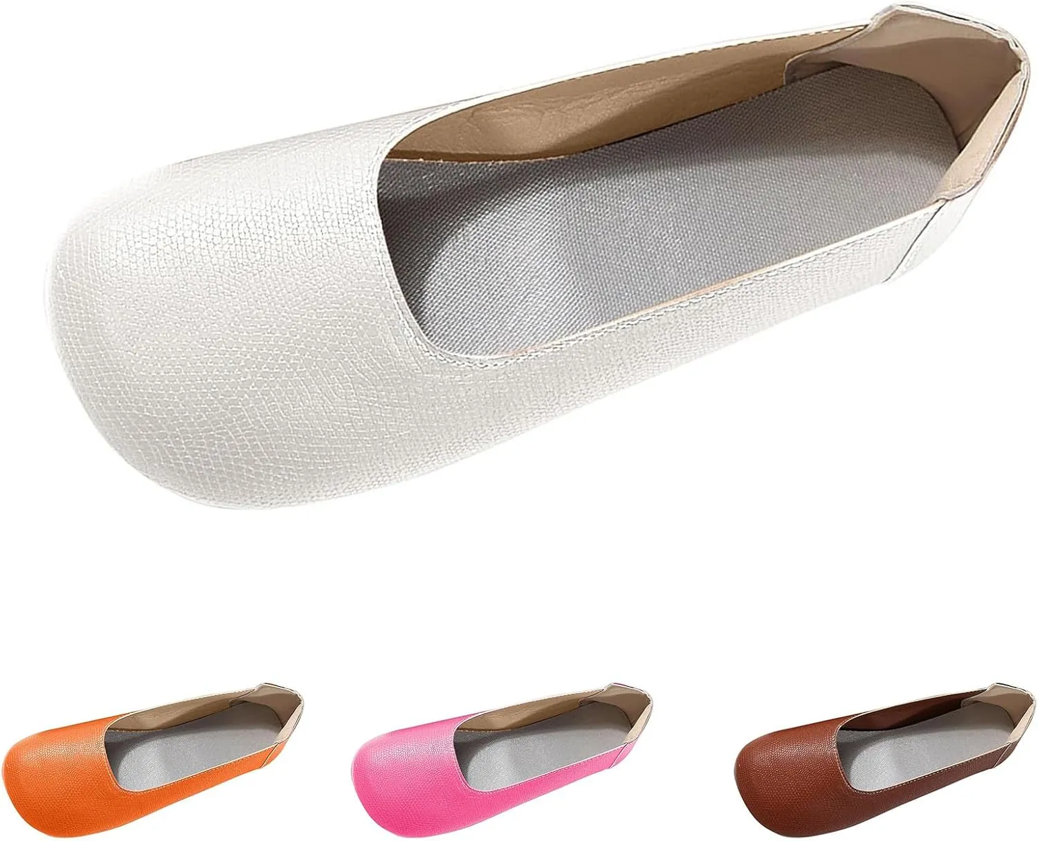 Women's Ballet Flats Sandals Round Toe Flat Shoes Closed Toe Boat Shoes, Dressy Comfortable Dress Shoe Slip On Ballerina Ballet Flats Cute Slip On Comfort Walking Sandals