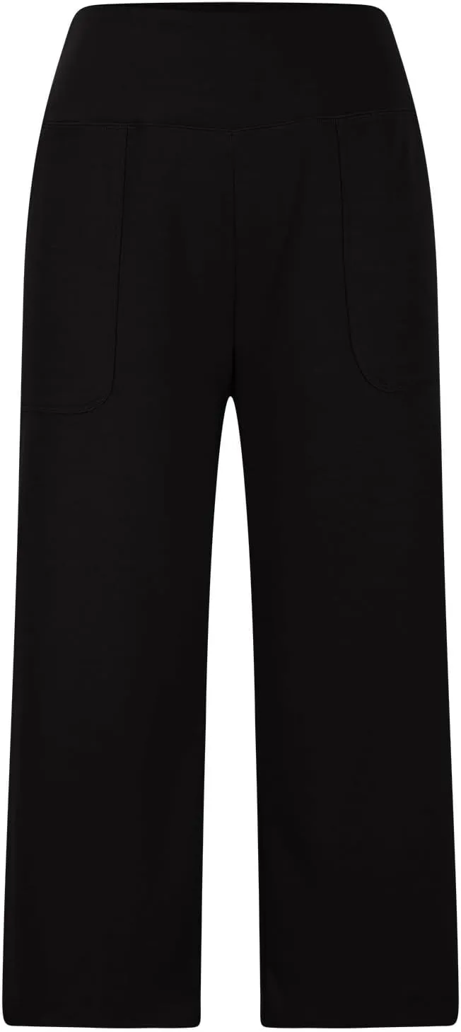 Womens Capri Yoga Pants Loose Fit Stretch Training Pant Wide Leg Split Leggings Athletic Running Workout Trousers