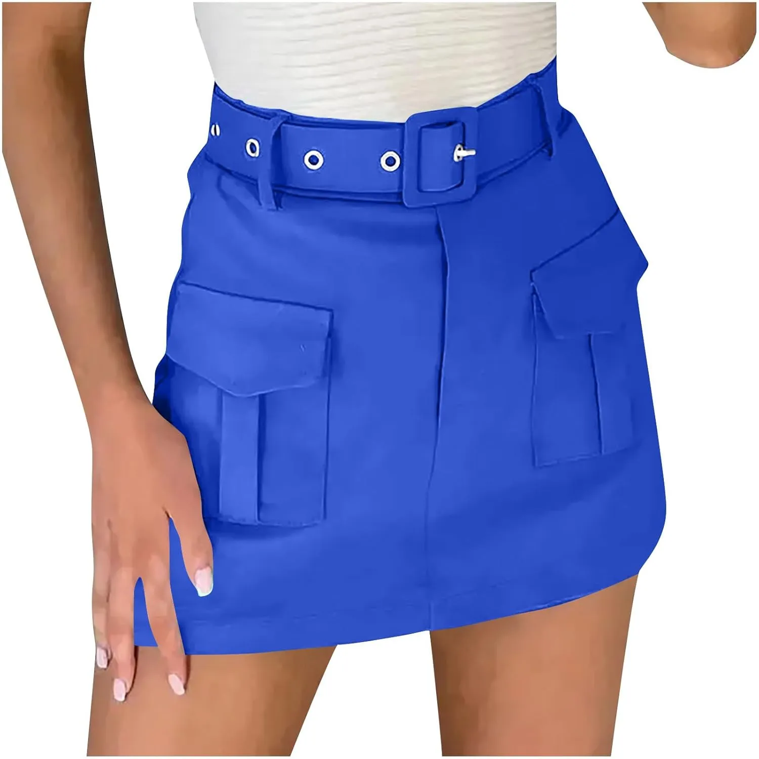 Womens Cargo Skort 2025 Summer Casual High Waisted Mini Skirts Trendy Y2K Teen Girls Belted Shorts with Pockets