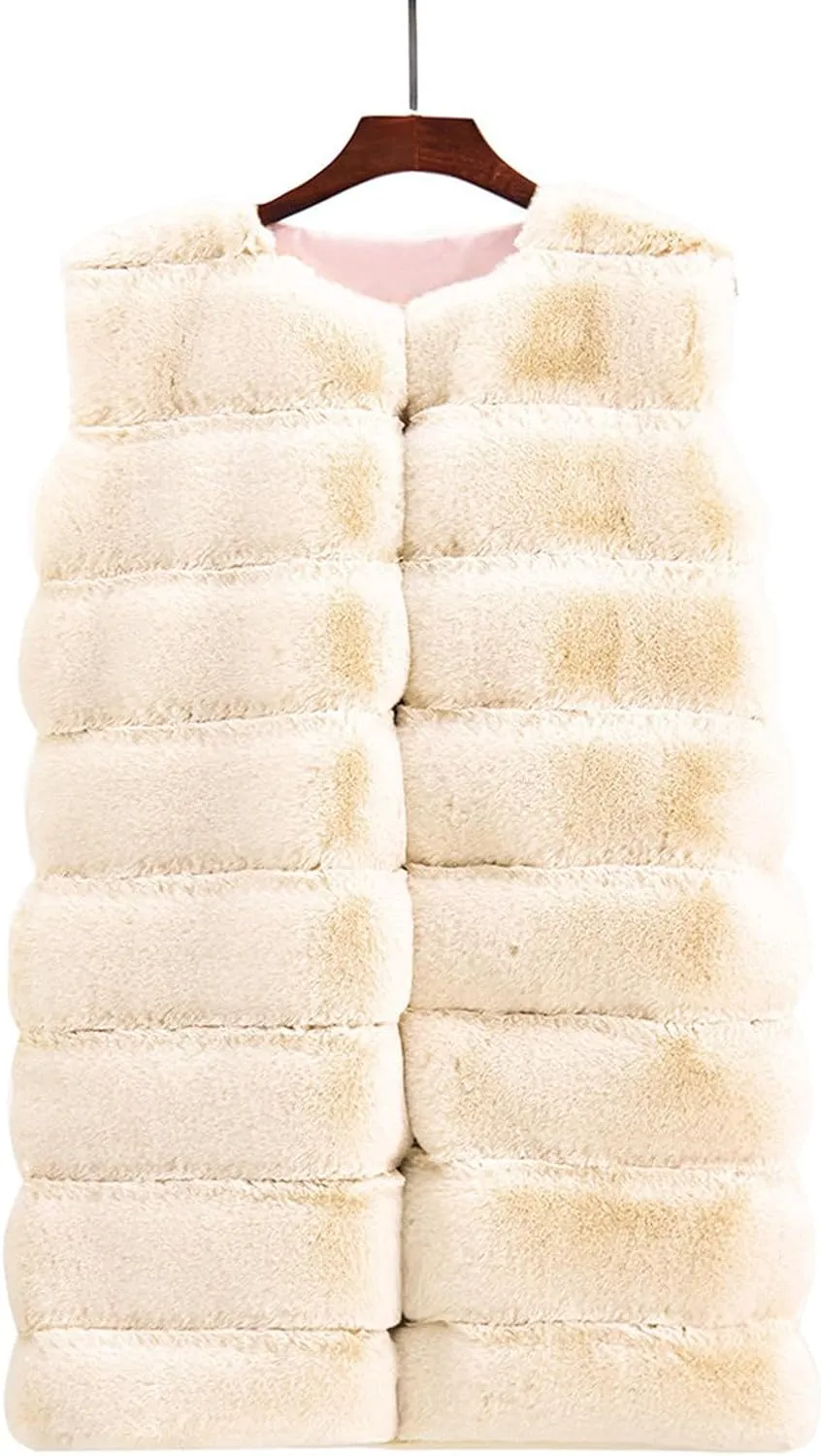 Womens Faux Fur Gilet Coats Sleeveless Waistcoat Solid Color Warmer Jacket Fluffy Coat Winter Outwear Tops
