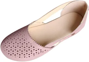 Womens Loafers Wide Dress Sandals Low Heel Hollow Out Wide Round Toe Ballet Flats with Breathable Eyelets