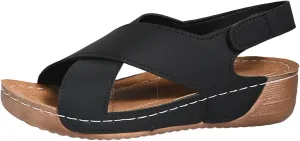 Womens Orthopedic Platform Wedge Sandals Comfortable Ankle Strap Platform Wedge Sandals with Arch Support Casual Dressy Summer Beach Shoes