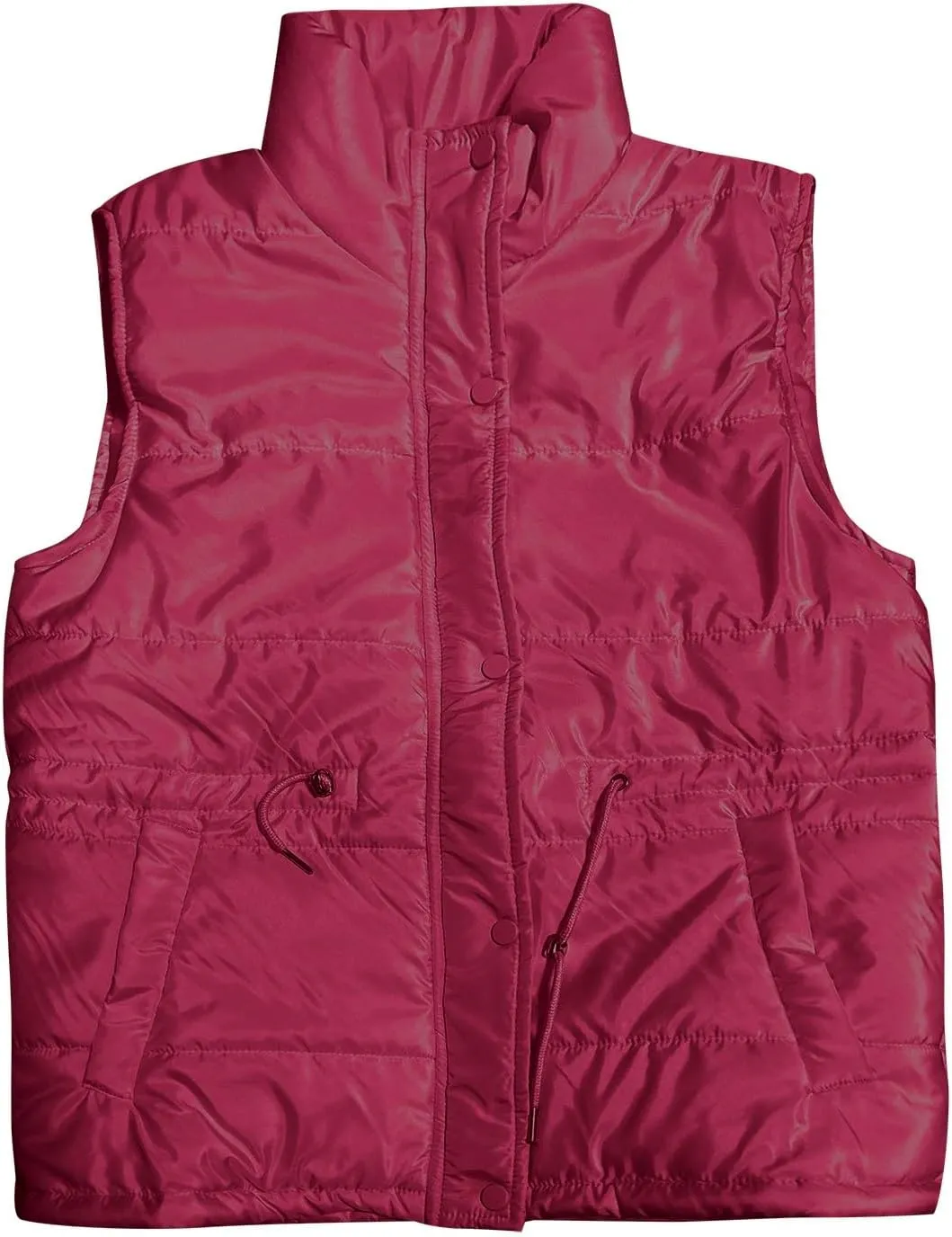 Women's Quilted Puffer Vest Casual Sleeveless Stand Collar Button Fall Trendy Warm Outerwear Down Jackets Winter Coat