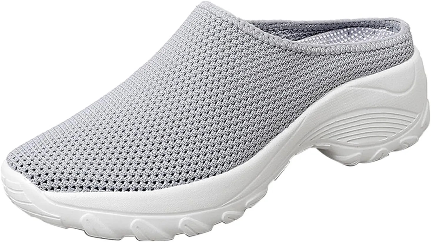 Women's Spring and Autumn Fashion Orthopedic Flying Knit Half Slippers Thick Soled Shoes Trendy Woman's Shoes Casual