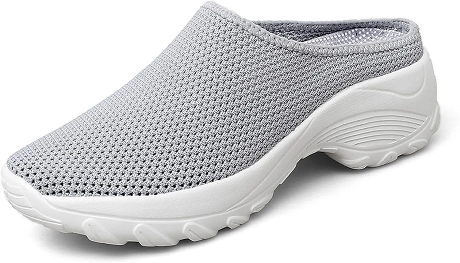 Women's Spring and Autumn Fashion Orthopedic Flying Knit Half Slippers Thick Soled Shoes Trendy Woman's Shoes Casual