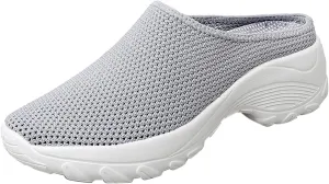 Women's Spring and Autumn Fashion Orthopedic Flying Knit Half Slippers Thick Soled Shoes Trendy Woman's Shoes Casual