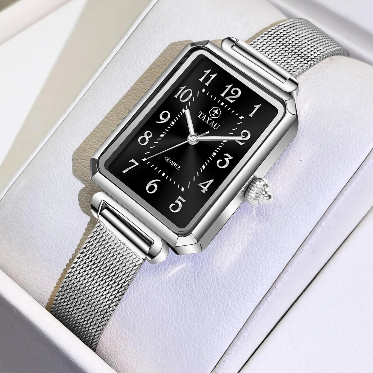 Womens Watch Fashion Dress Mesh Strap Waterproof Watches for Women Elegant Dainty Two Tone Womens Watch Analog Quartz Easy Read Ladies Watches with Day Date