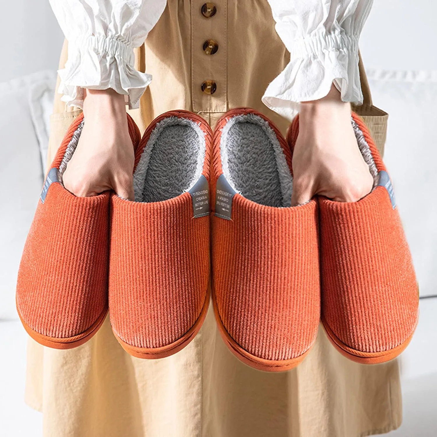 Womens Winter Slippers with Arch Support Winter House Slippers Mens Winter Slippers for Men Wide Feet Plush Slippers for Women Soft Fuzzy Christmas Shower Curtains for Bathroom Gifts for Husband 2023