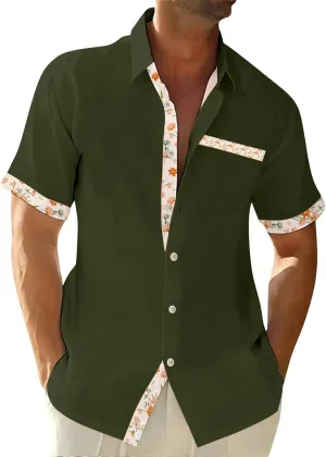 Ymosrh Men's Graphic Button Down Shirts Summer Beach Hawaiian Buttons Up Shirt Casual Stylish, M-4XL