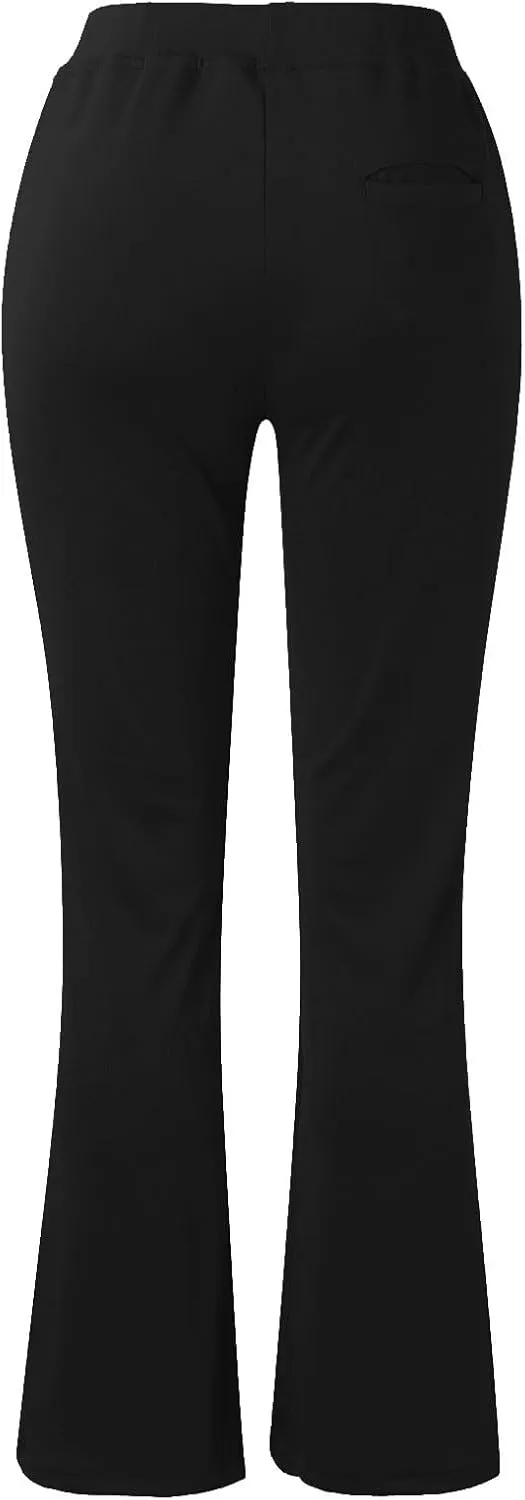 Yoga Pants Women Straight Leg Comfy High Waist Work Slacks Office Casual Stretchy Trousers Lounge Cozy Pull On Pant
