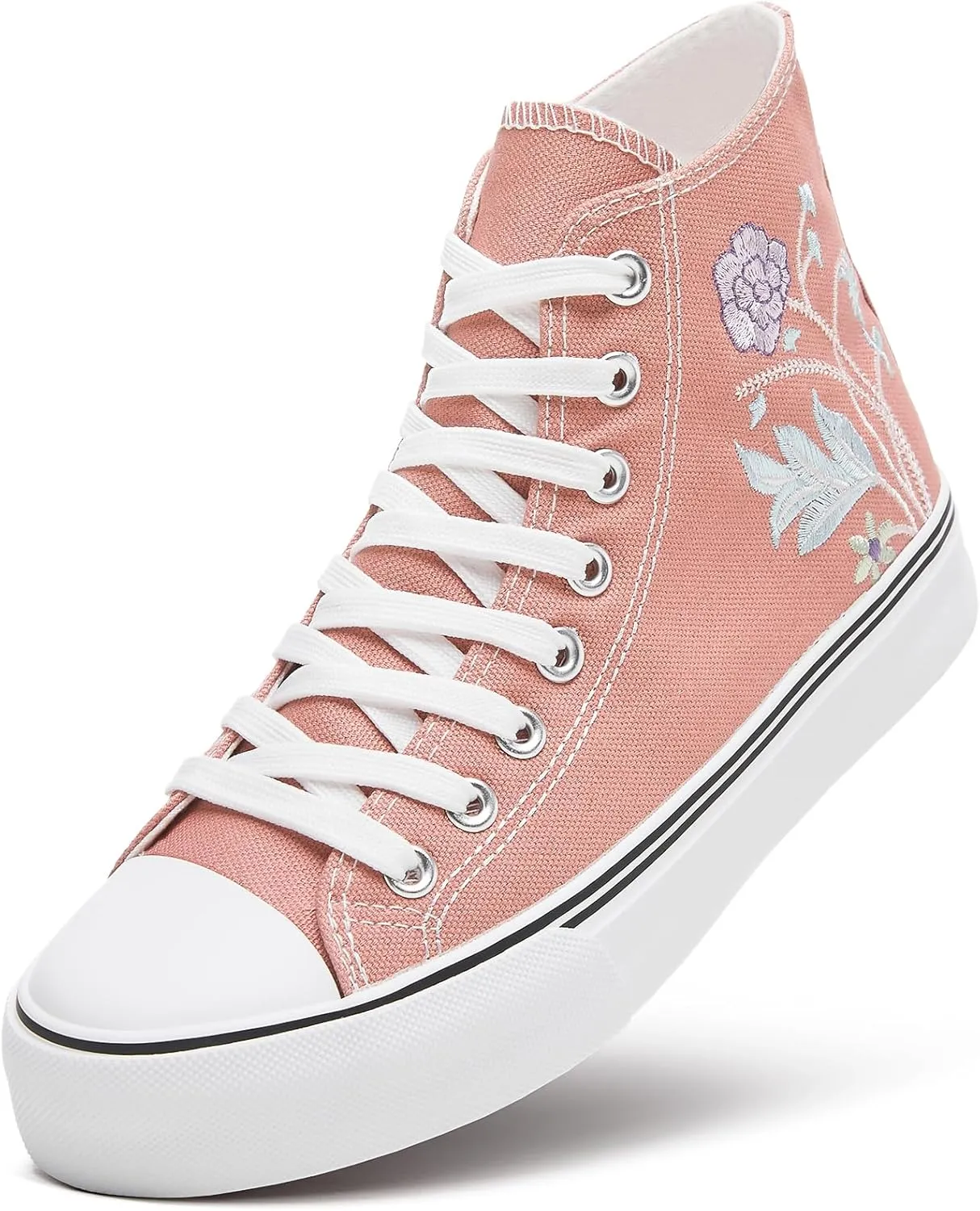 ZGR Womens High Top Canvas Sneakers,Lace-up Canvas Shoes,Casual Tennis Walking Shoes